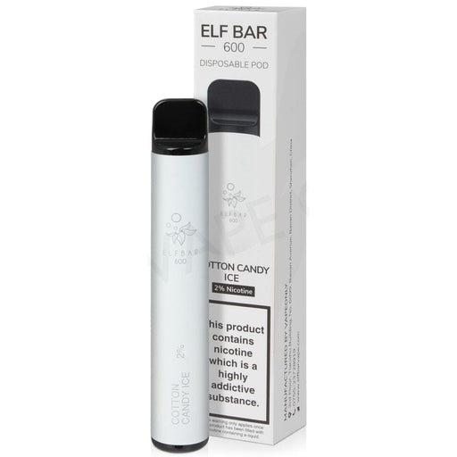 Elf Bar Disposable Pod Device 600 Puffs 2% Elf Bar 20mg Cotton Candy ice 