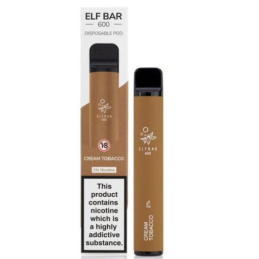 Elf Bar Disposable Pod Device 600 Puffs 2% Elf Bar 20mg Cream Tobacco 