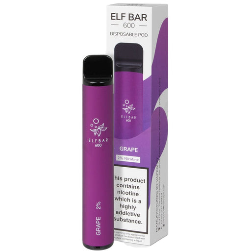 Elf Bar Disposable Pod Device 600 Puffs 2% Elf Bar 20mg Grape 