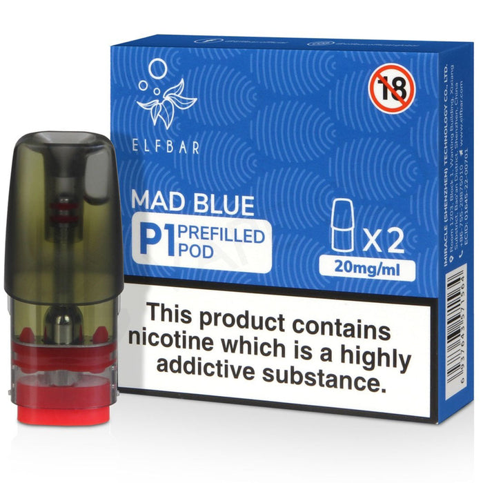 Elf Bar Mate 500 Pre Filled Pods  Elf Bar 20mg Mad Blue 