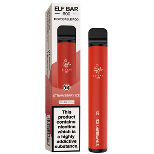 Elf Bar Disposable Pod Device 600 Puffs 2% Elf Bar 20mg Strawberry Ice 